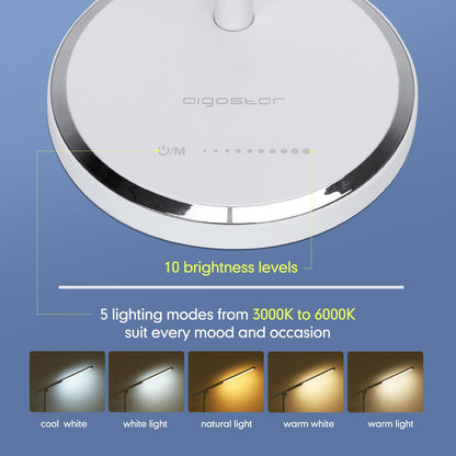 Lampada flessibile LED 8W Bianca 8W touch&stepless dimming con caricatore USB