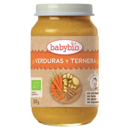 Pack petits pots Menu Viande Bio (à partir de 8 mois) babybio 2 unités de 200 g