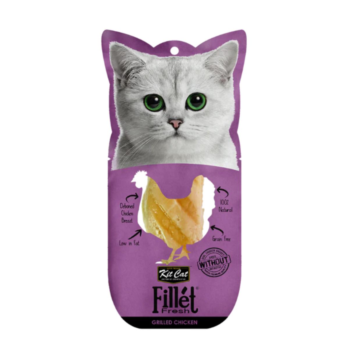 Kit Cat FilletFresh - Pollo a la parrilla 30 g Snack natural para gatos