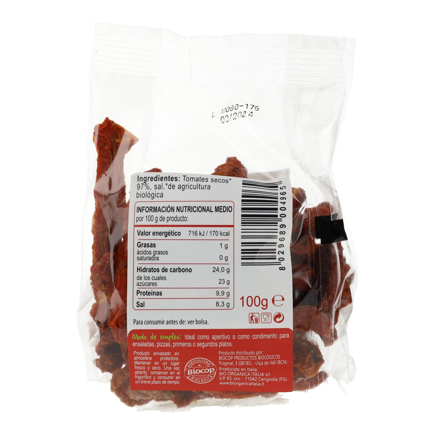 Gedroogde tomaten in zakje Bio Organica Italia 100 g