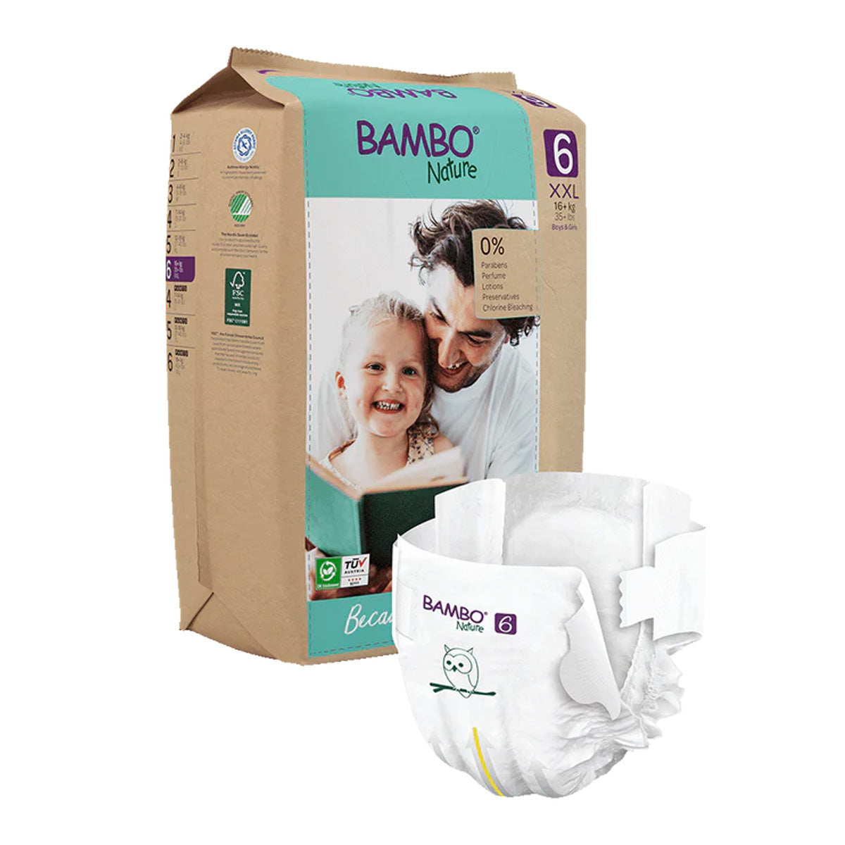 Bambo Nature Baby Nappies Size 6-16+kg (Pack of 6 x 20 units)