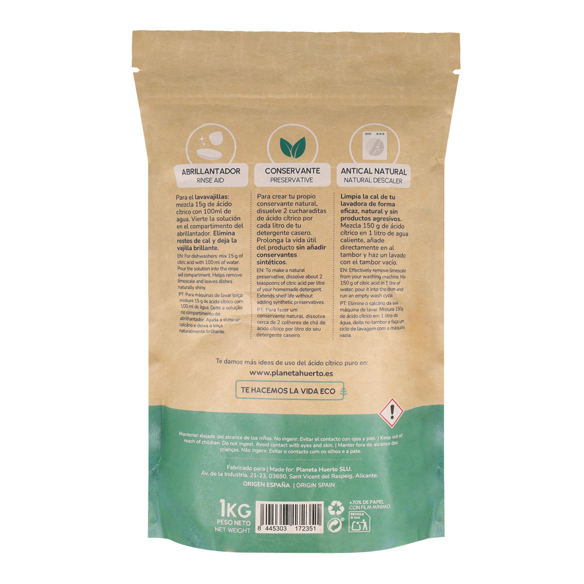 Acido citrico Planeta Huerto 1 Kg