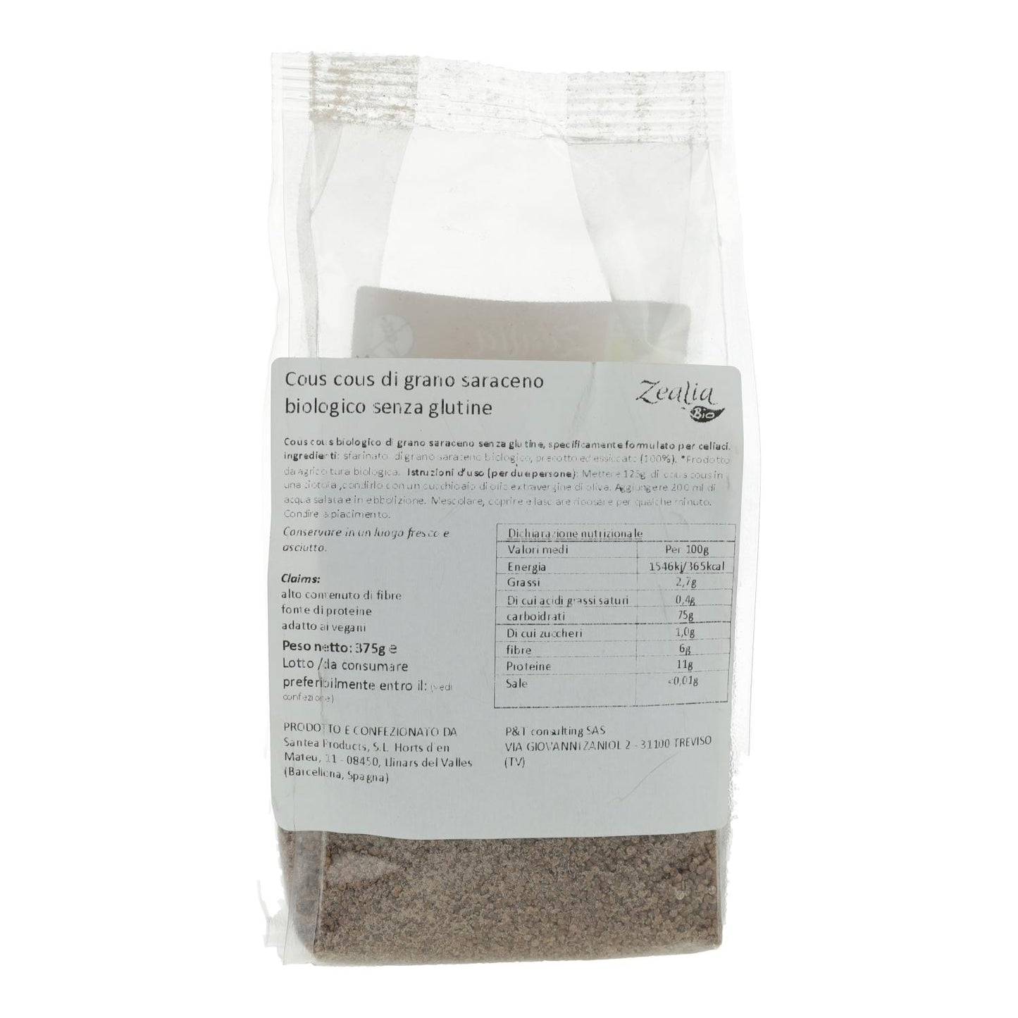 Bio-Couscous aus glutenfreiem Buchweizen von Zealia 375 g