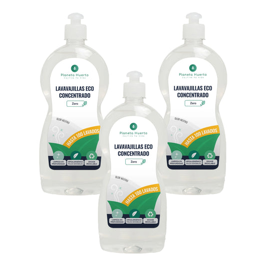 Pack 3xSpülmaschinenfest hypoallergen duftfrei ECO Planet Garden 750 ml