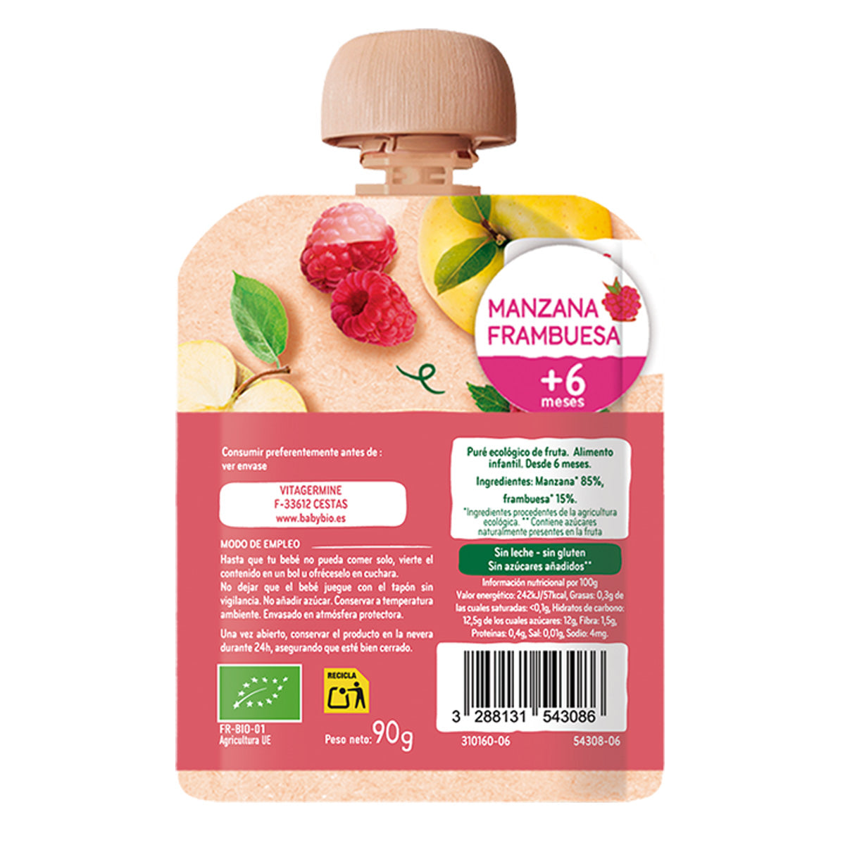 Pack Mix med ekologiska fruktpåsar (från 6 månader) babybio