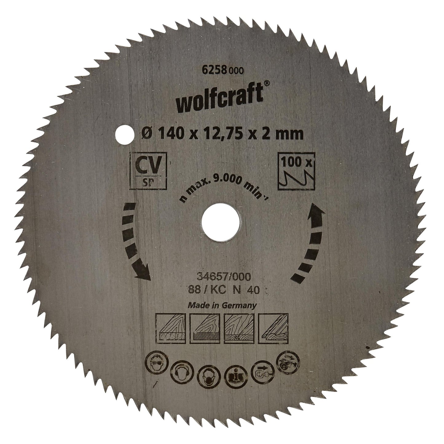 Wolfcraft cirkelzaagbladen voor fijne zaagsneden 160 x 16 mm 100 tanden