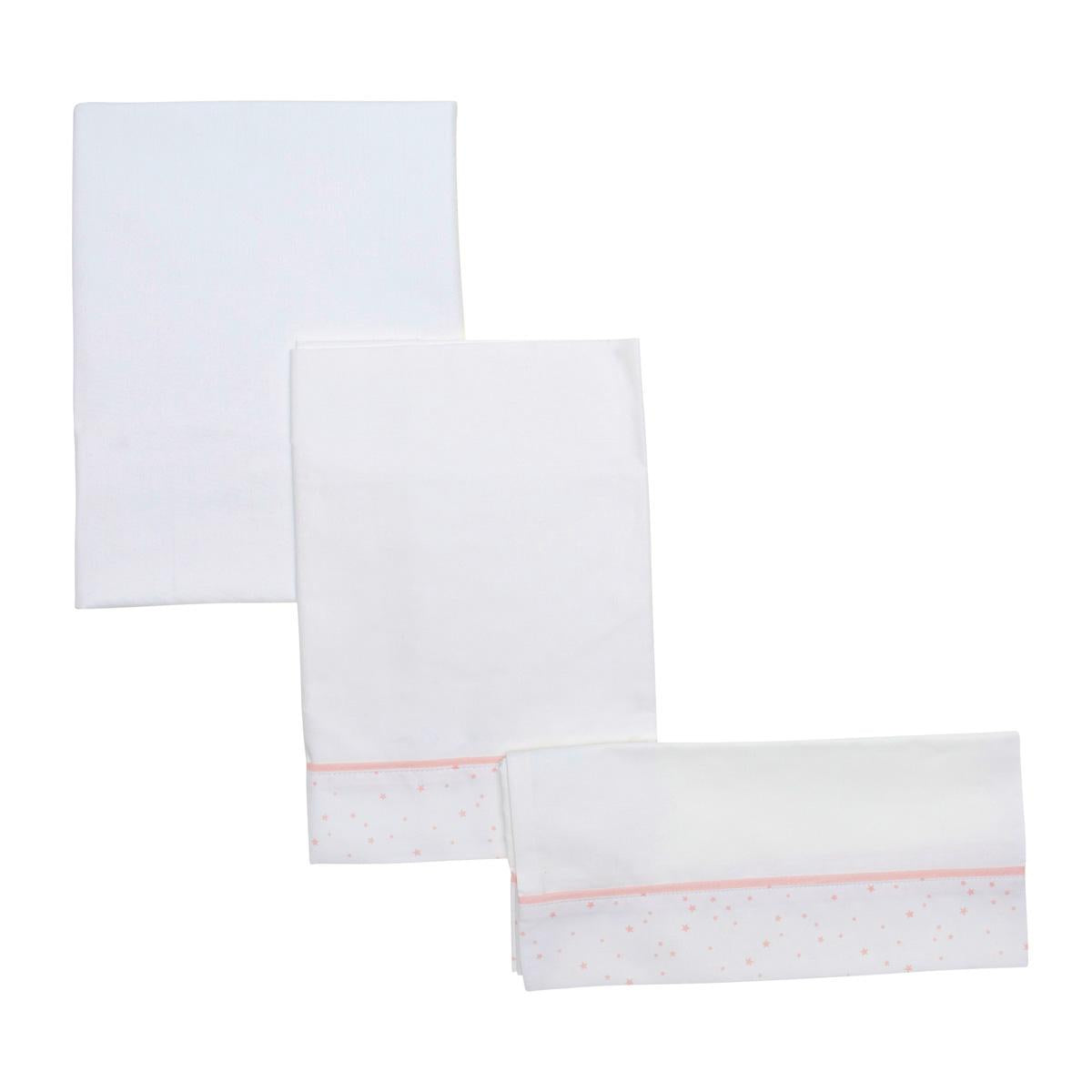 Laken voor wiegje met Star/Astra-ontwerpen, 3 stuks Astra Rosa