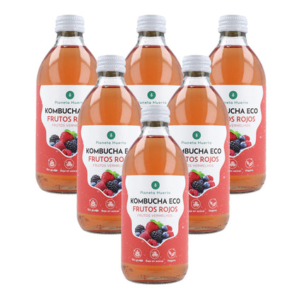 Pakje 6x Kombucha ECO Frutos rojos Planeta Huerto 330 ml