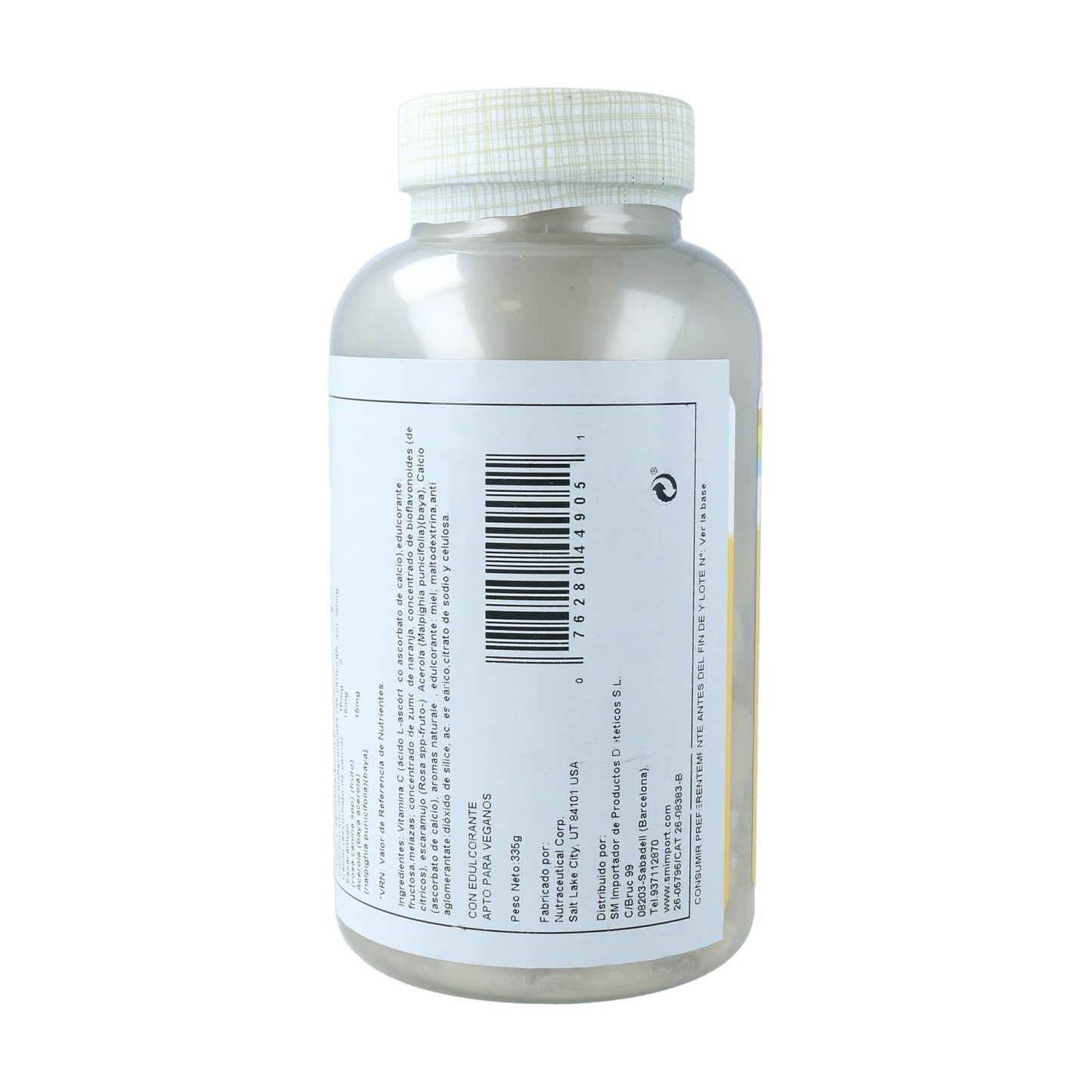 Tuggbar C-vitamin med apelsinsmak 500 mg Solaray, 100 tabletter.