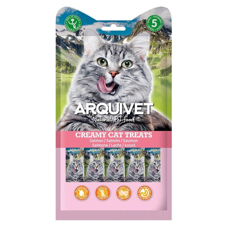 Creamy Cat Treats Snack crémeux au saumon Arquivet 5x14 g