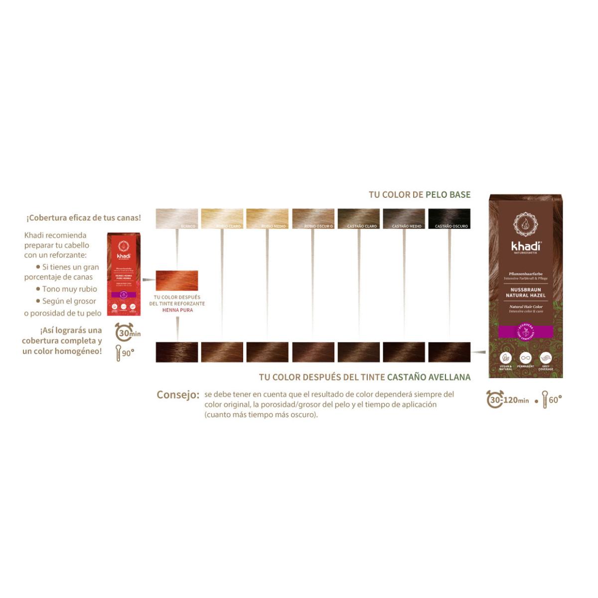 Khadi natural hazelnut brown hair dye, 100 g