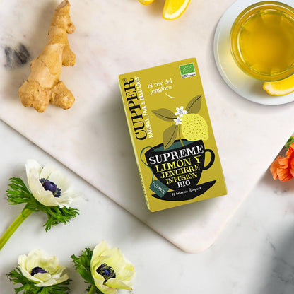 Bio-Tee Cupper Supreme Zitronen-Ingwer-Aufguss, 20 Teebeutel