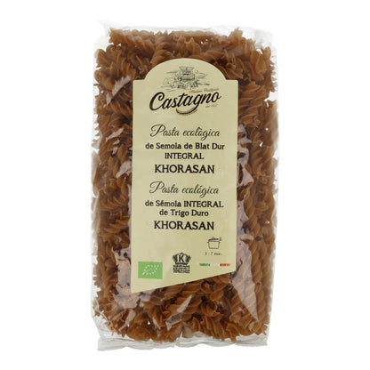 Pâtes spirales de semoule de blé complet biologique Khorasan Castagno 500 g
