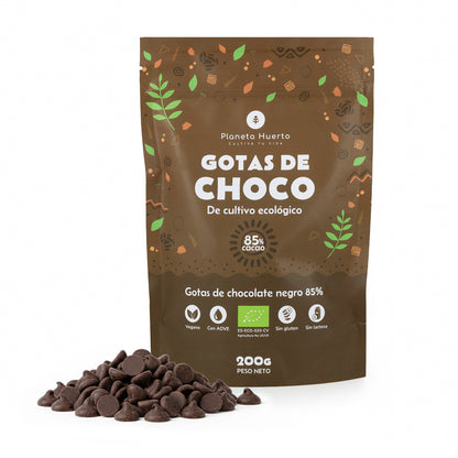 Gouttes de chocolat 85% de cacao ECO Planeta Huerto 200 g