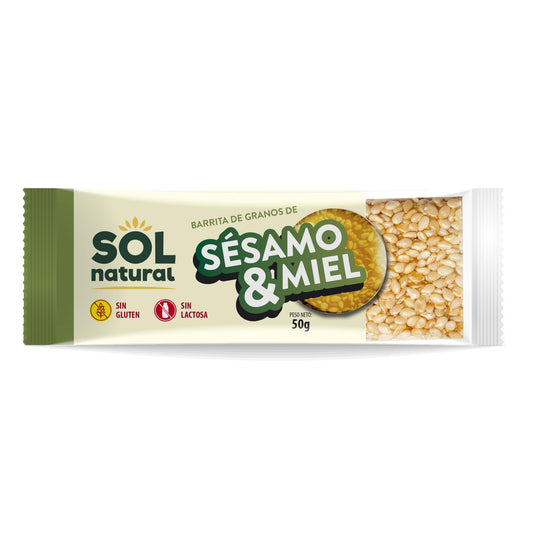 Glutenfri sesam- och honungsbar Sol Natural 50 g