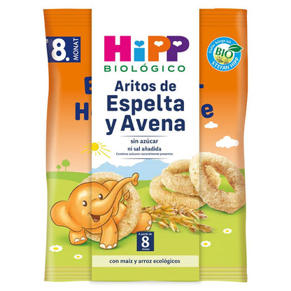 3er-Pack Bio-Snacks für Kinder aus Hafer und Dinkel +8 Monate HiPP 30 g