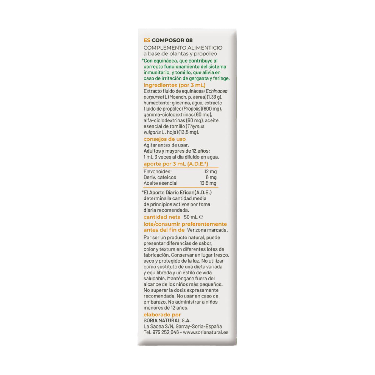 3er-Pack Composor 8 Siglo XXI Echina Soria Natural, 50 ml