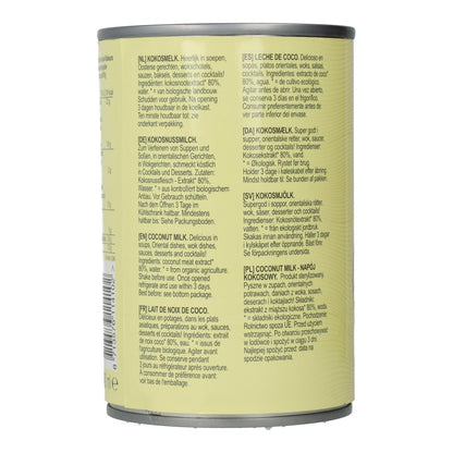 Mleko kokosowe 80% BIO Terrasana, 400 ml