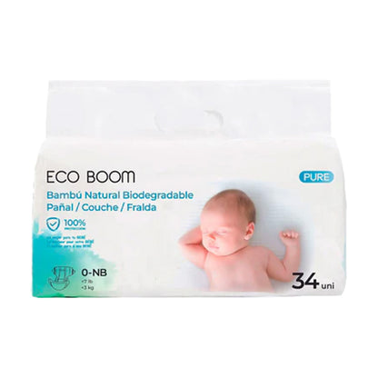 Couches en bambou Pure Premium ECO BOOM T0 (0 à 3 kg) 34 unités