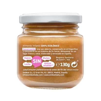 PROMOCJA 3x słoiczek ekologicznych malin i brzoskwiń Smileat, 130 g