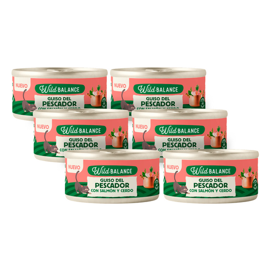 Fisherman's Stew Salmon and Pork Cat Food Pack 6 x 80 g Wild Balance