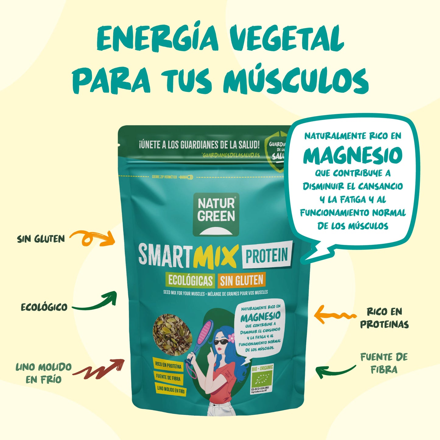 Miscela di semi SmartMix Protein Bio NaturGreen 175 g