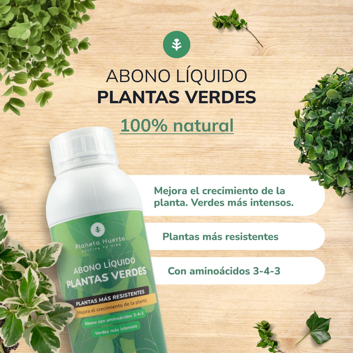 Liquid Fertiliser for Green Plants Planeta Huerto 1 l