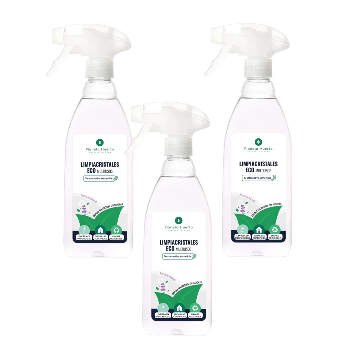 Set 3xGlasreiniger & Multifunctioneel Eco Planet Boomgaard 750ml