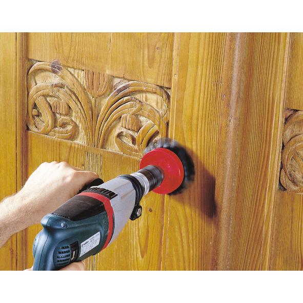 Wolfcraft 2713000 – 1 Polierbürste mit weichen Borsten, runder Schaft Ø 6 mm Ø 80 mm