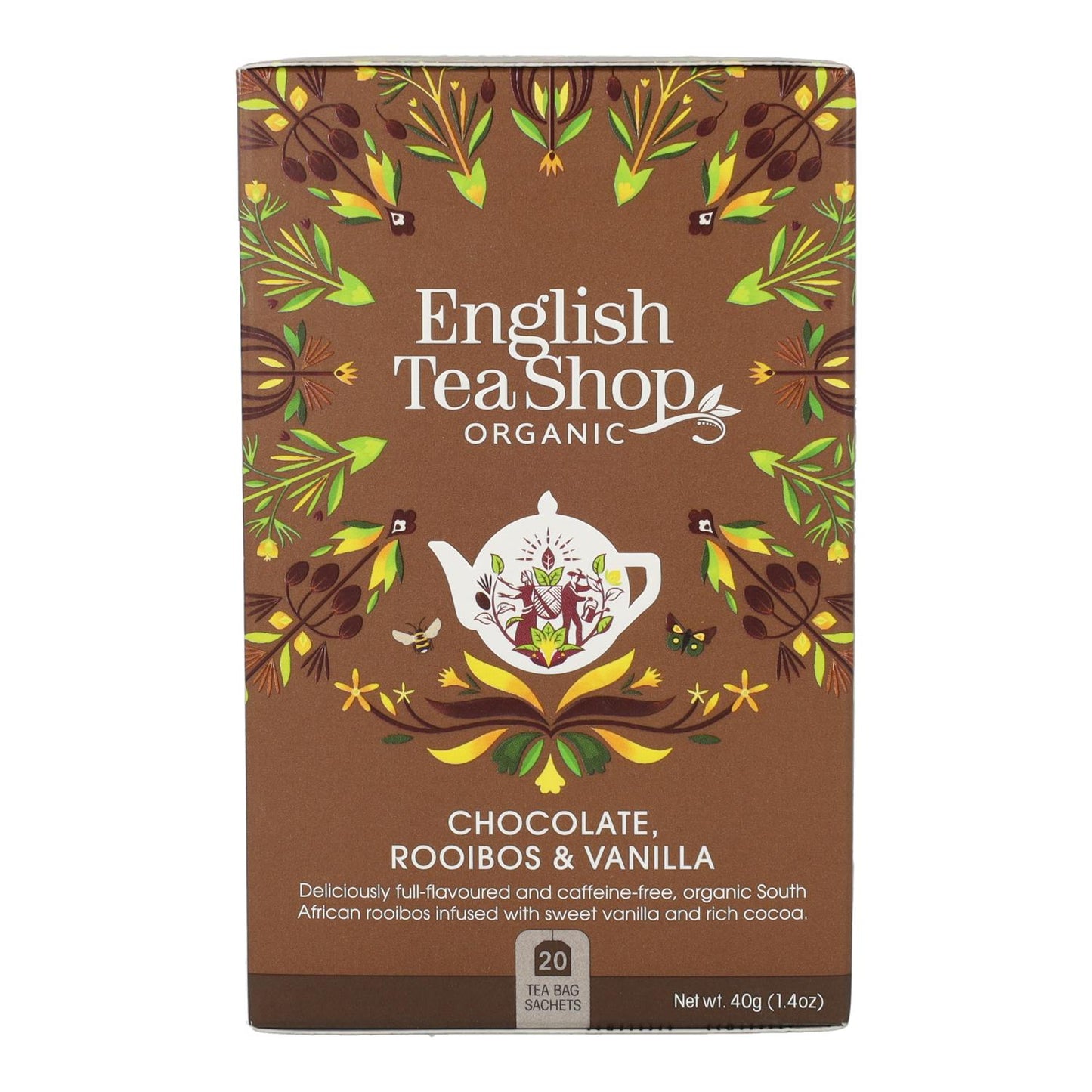 Herbata Rooibos czekoladowo-waniliowa Bio English Tea Shop 40 g