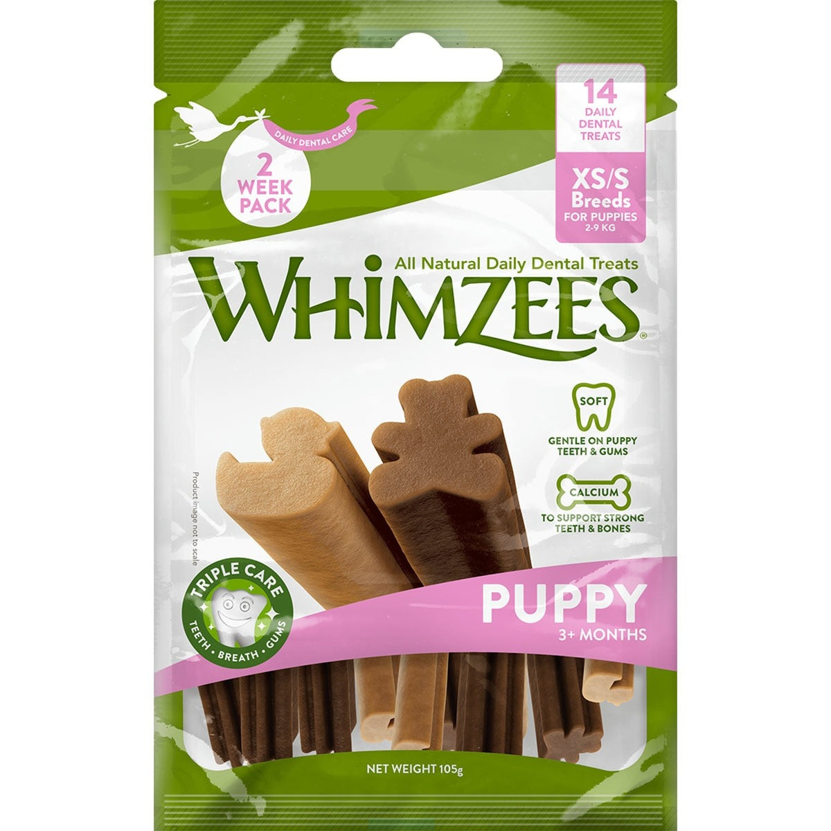 Friandises dentaires Whimzees pour petits et mini chiots XS/S