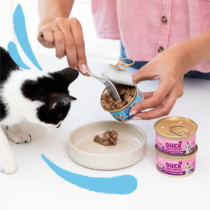 Nassfutter für Katzen in Soße Enten- und Hühnerstückchen Edgard & Cooper 85 g
