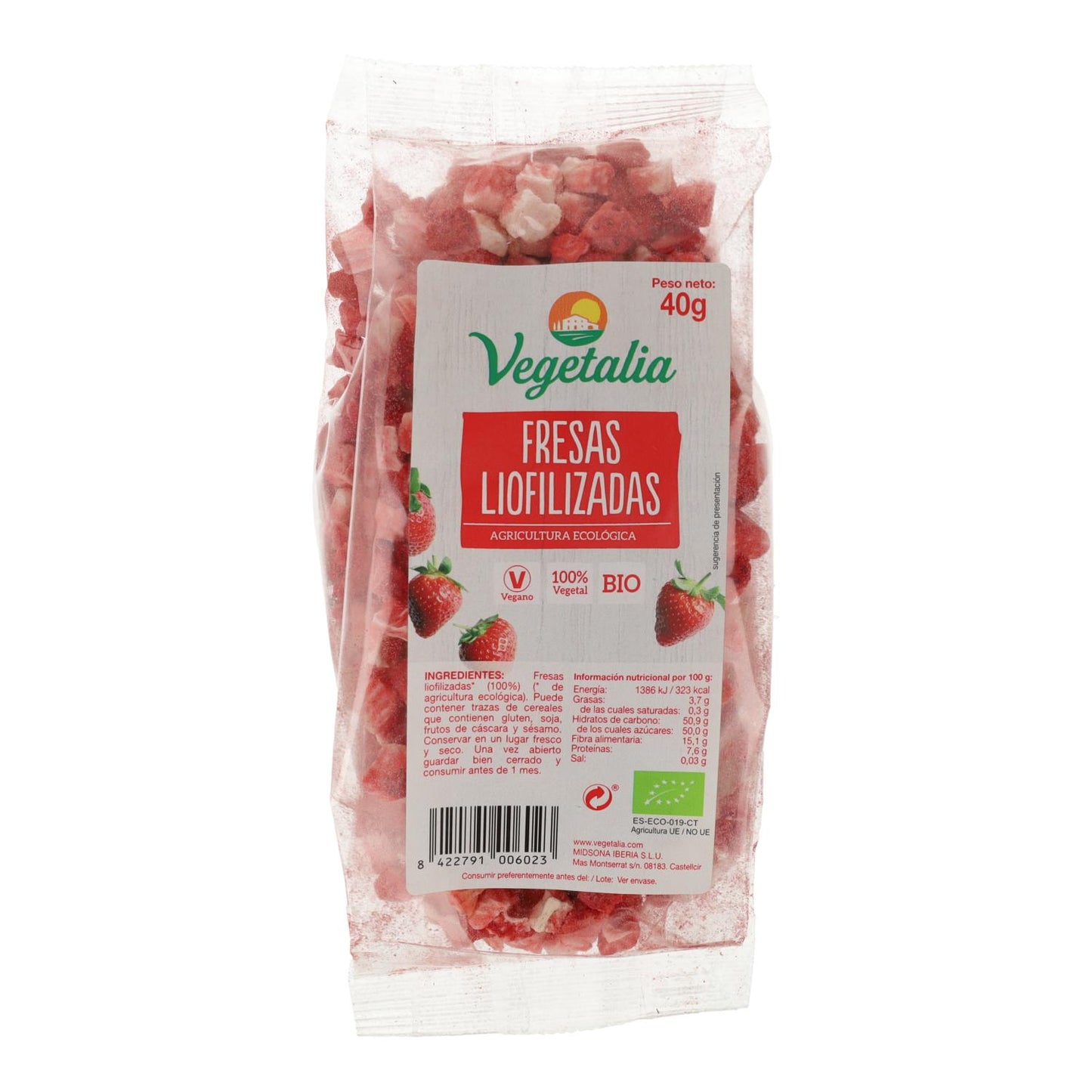 Fresas Liofilizados Ecológicos Vegetalia 40 g