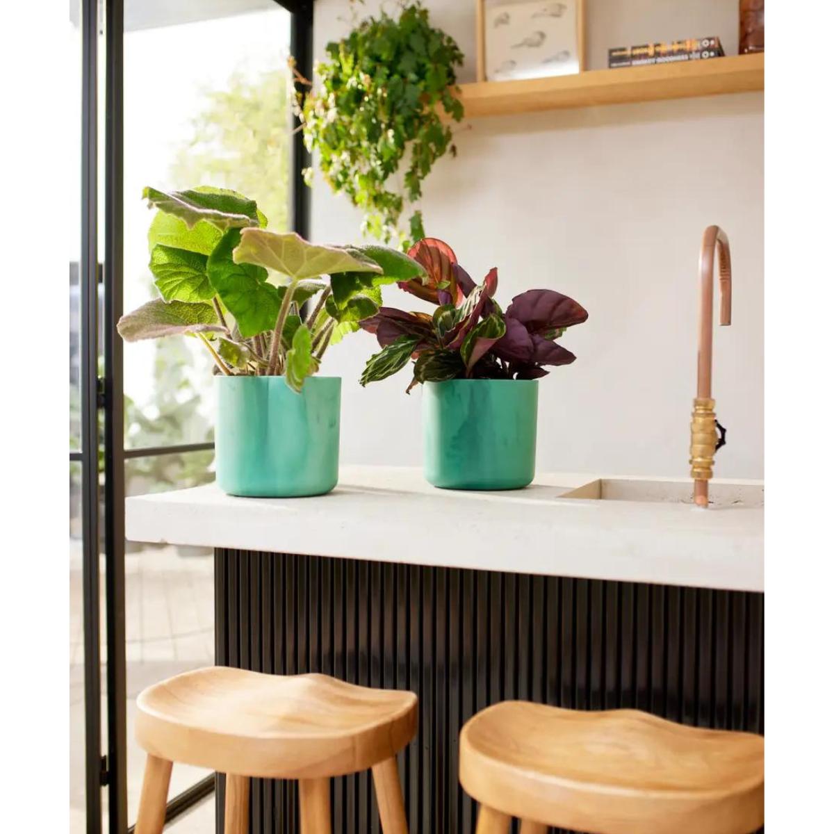 Återvunnen blomkruka Ocean Round Elho Pacific Green 16 cm