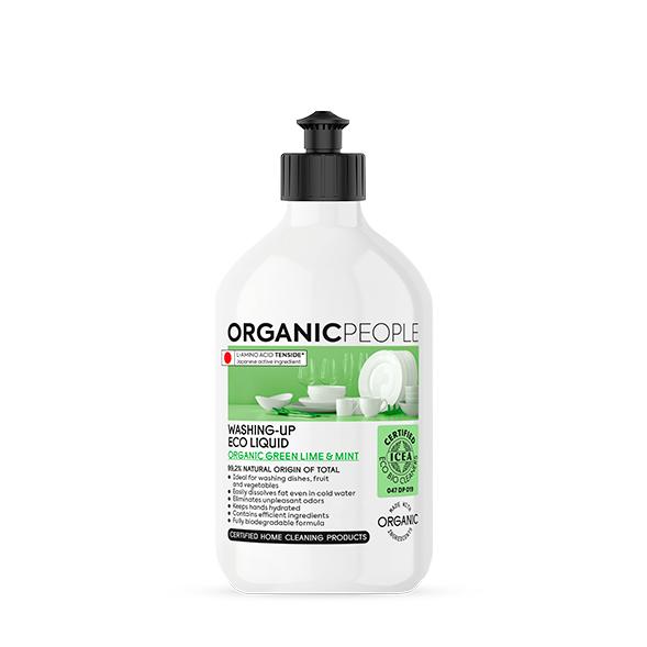 Liquide vaisselle écologique - Citron vert bio et menthe Organic People 500 ml