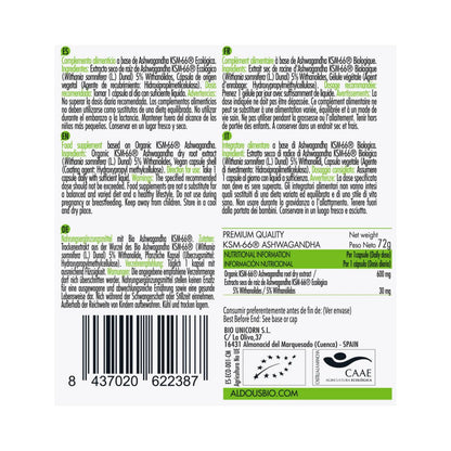 ASHWAGANDHA KSM66, 100 kapsułek Aldous Bio