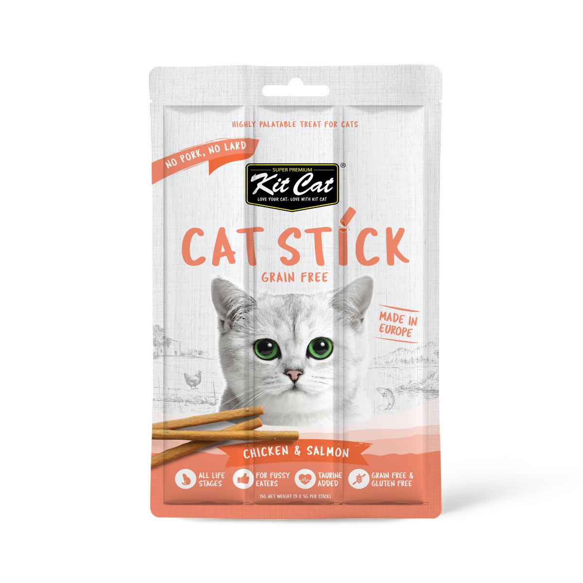 Kit Cat Cat Stick - Pollo e salmone 15 g Snack semiumido per gatti