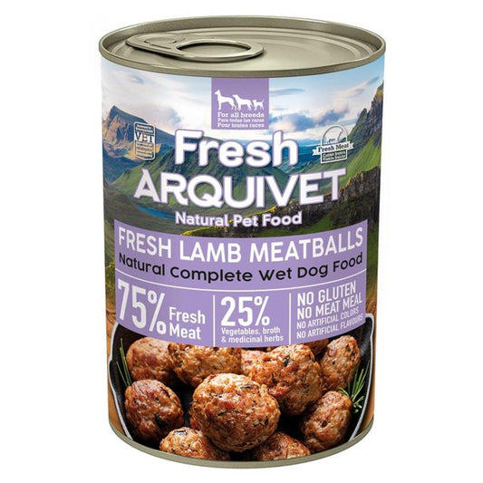 Boulettes de viande d'agneau frais Arquivet 400 g Nourriture humide pour chien à l'agneau, aux carottes et à la patate douce