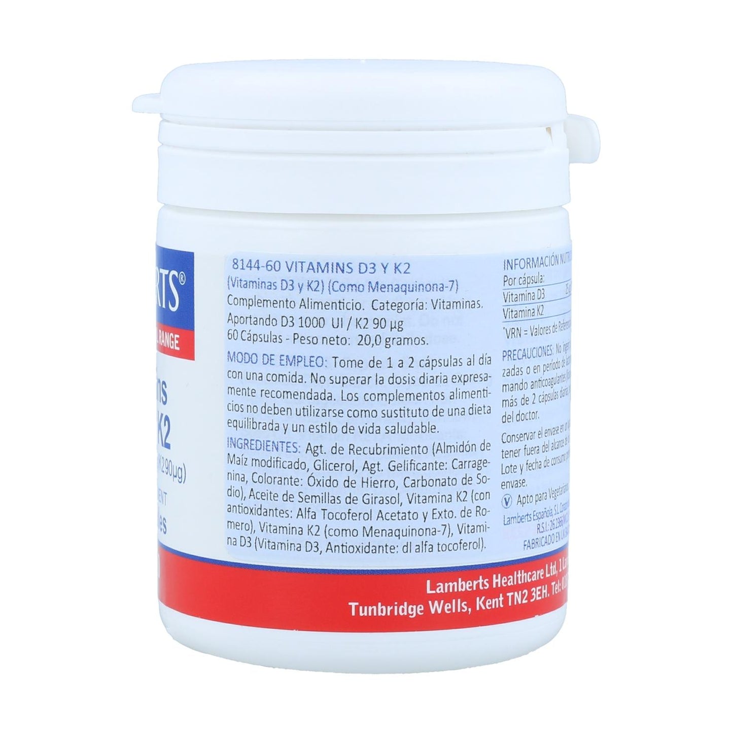 Vitamina D 3 1000 Ui e Vit K2  90 Ug, Lamberts