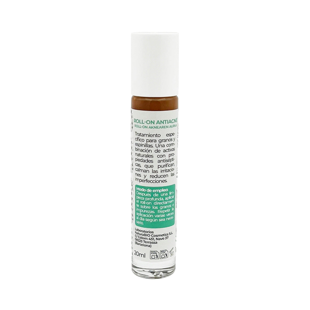 Zuiverende anti-acne roll-on, tea tree en  tijm, NaturaBIO Cosmetics, 20 ml
