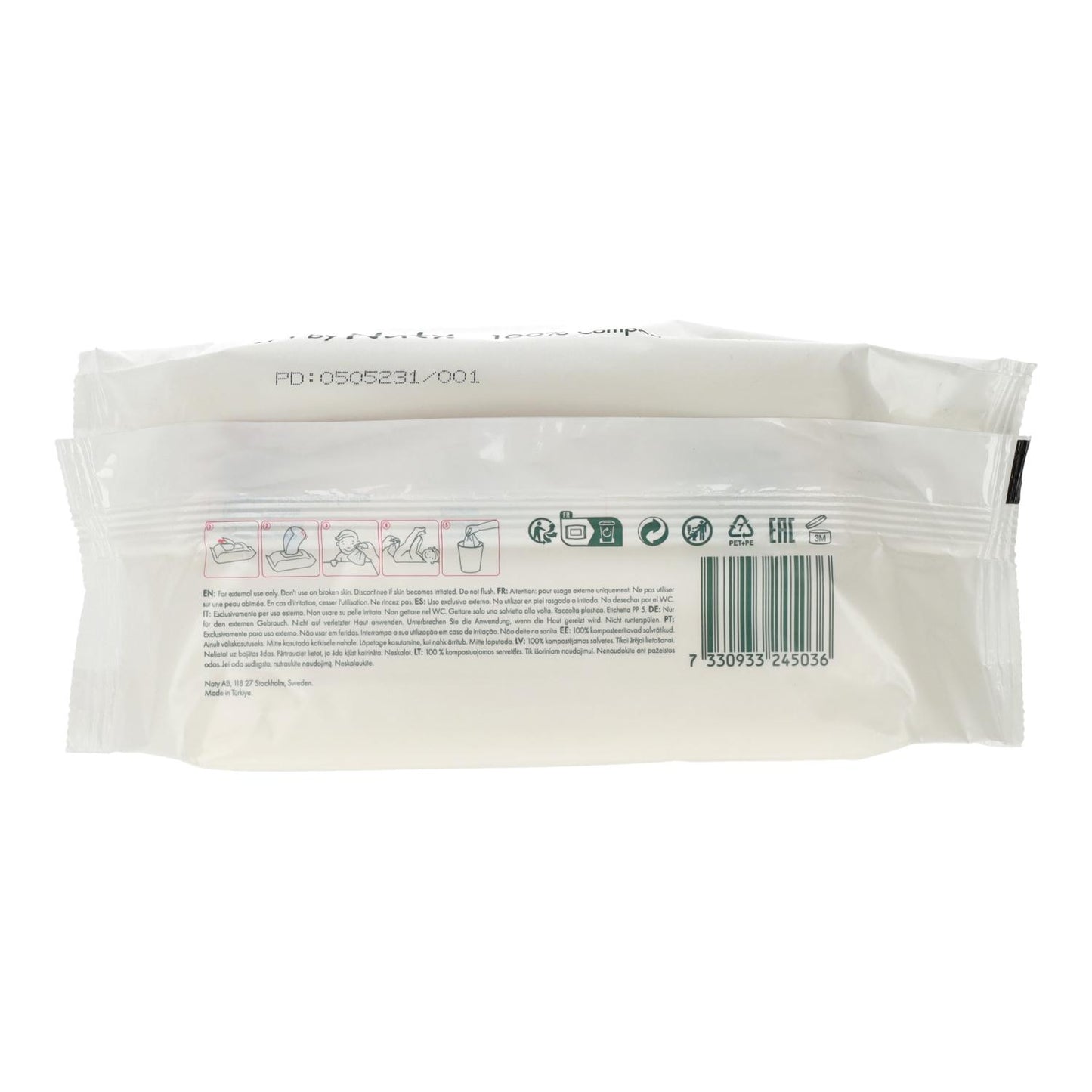 Lingettes à l'aloe vera Naty 56 unités