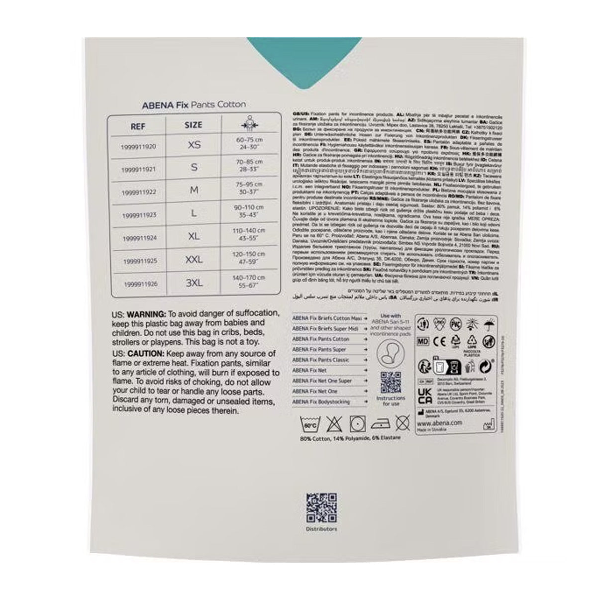 Fix Pants Cotton incontinence Abena taille S 3 unités