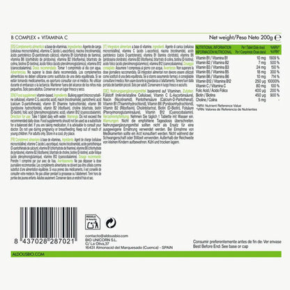 Kompleks witamin z grupy B + witamina C Aldous 400 tabletek