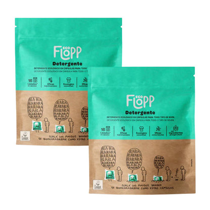 2er-Packung Flopp ECO Waschmittel, je 16 Kapseln
