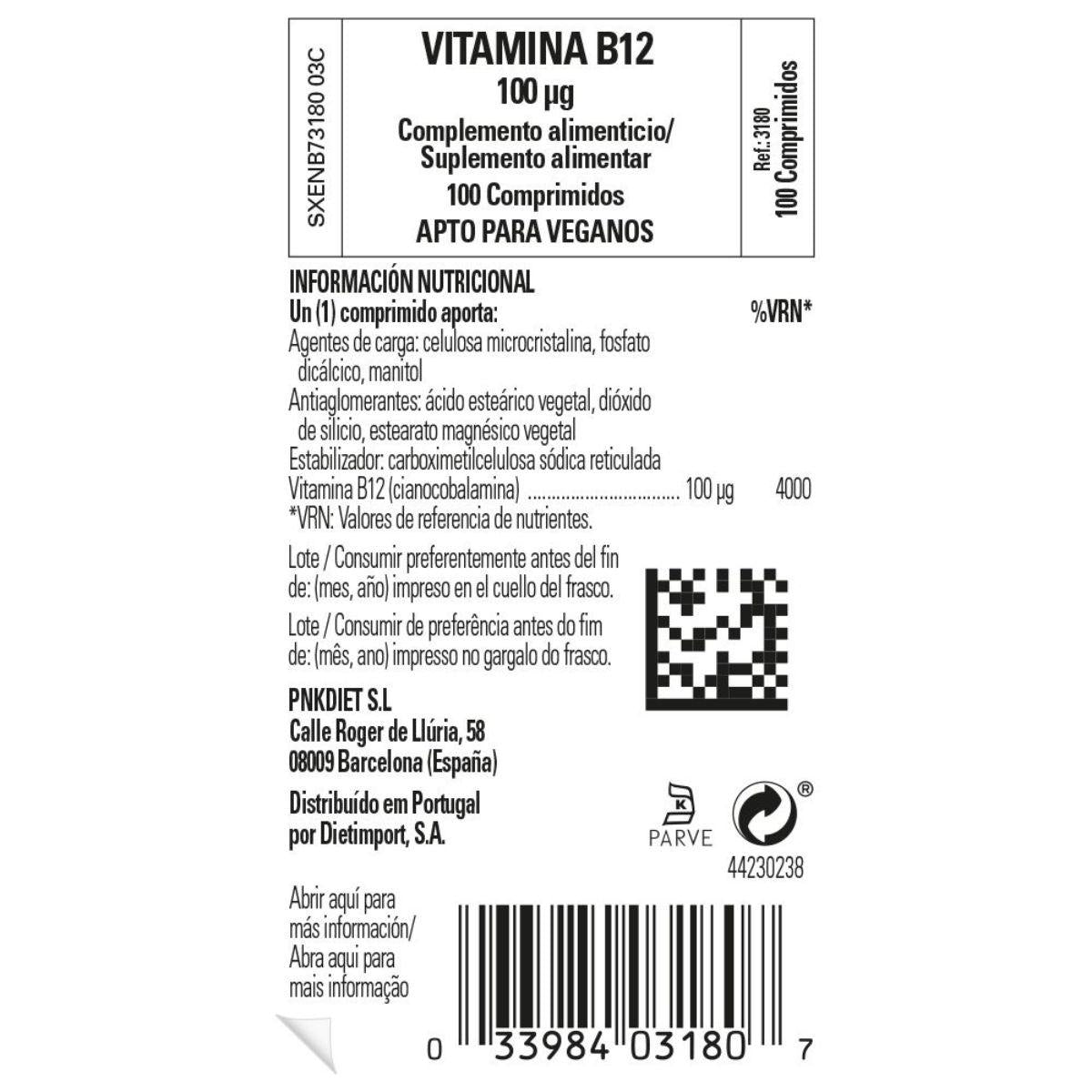 Pack 2x Vitamine B12 100 mcg Solgar 100 comprimés