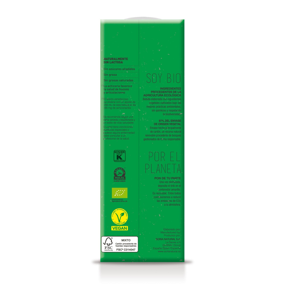 Havredryck med ekologiska ben Soria Natural 1 l