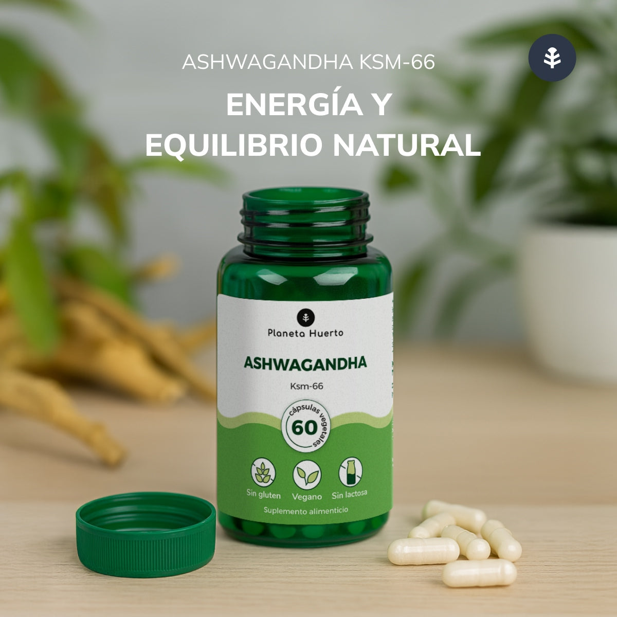 2er-Pack Ashwagandha KSM-66 Planeta Huerto 60 Kapseln