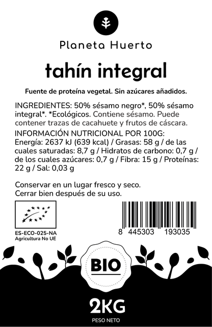 Biologische sesamtahini ECO Planeta Huerto 2 kg