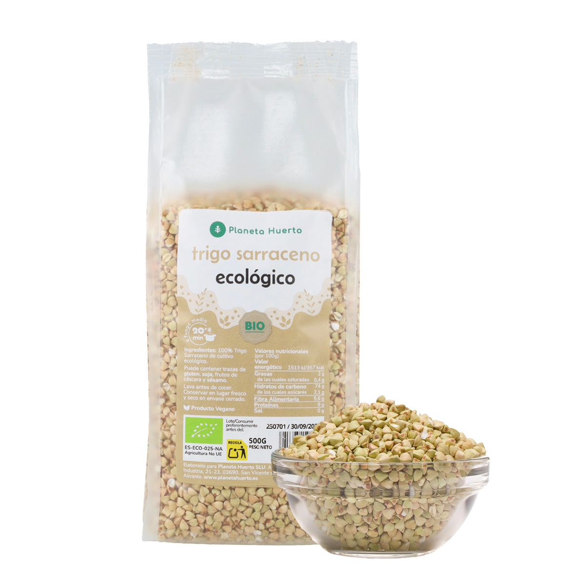 Packung 2x Bio-Buchweizen ECO Planet Garden 500 g