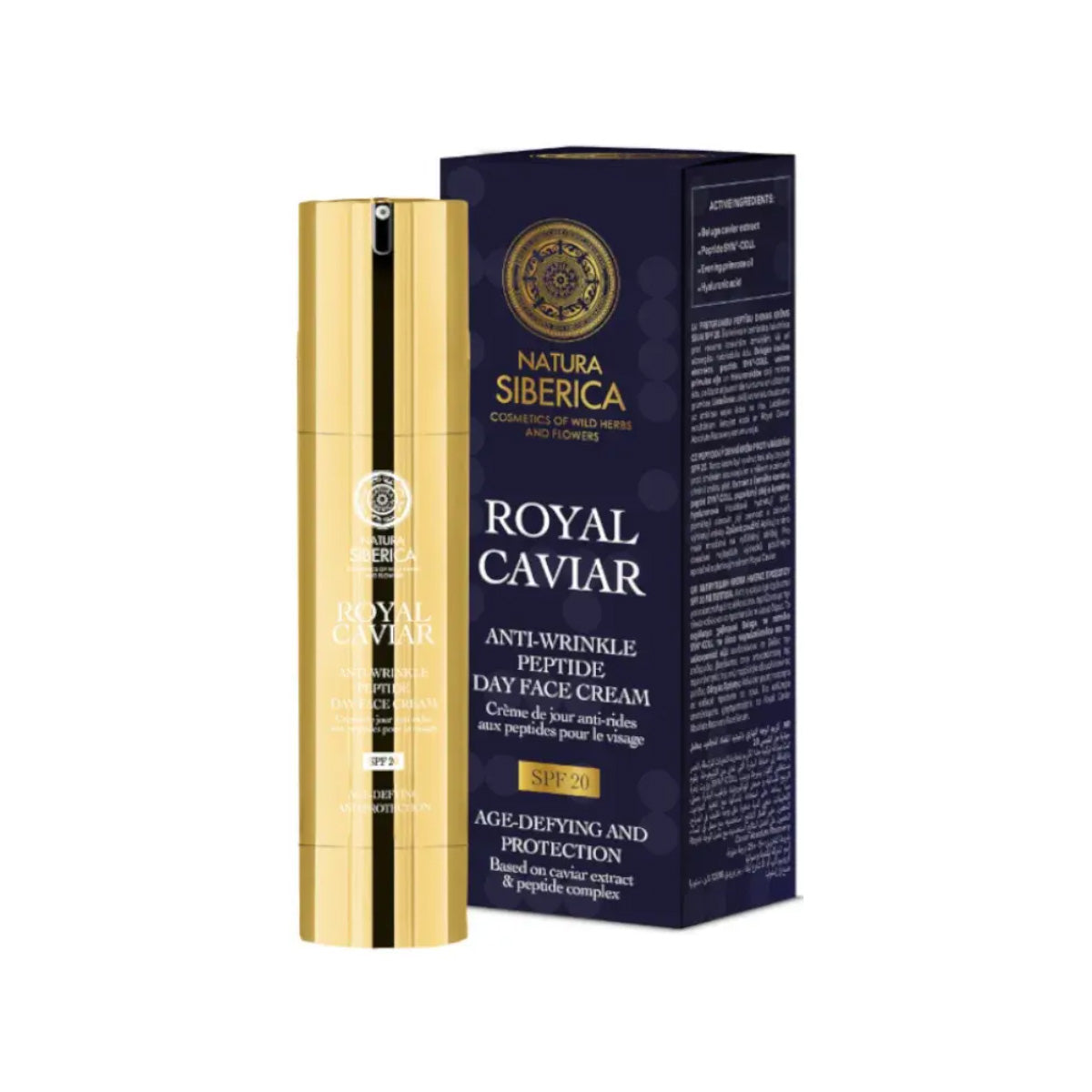 Royal caviar Krem przeciwzmarszczkowy na dzień z peptydami SPF 20, Natura Siberica, 50 ml